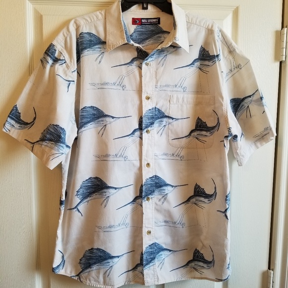 Reel Legends Other - Reel Legends Marlins button down size XL